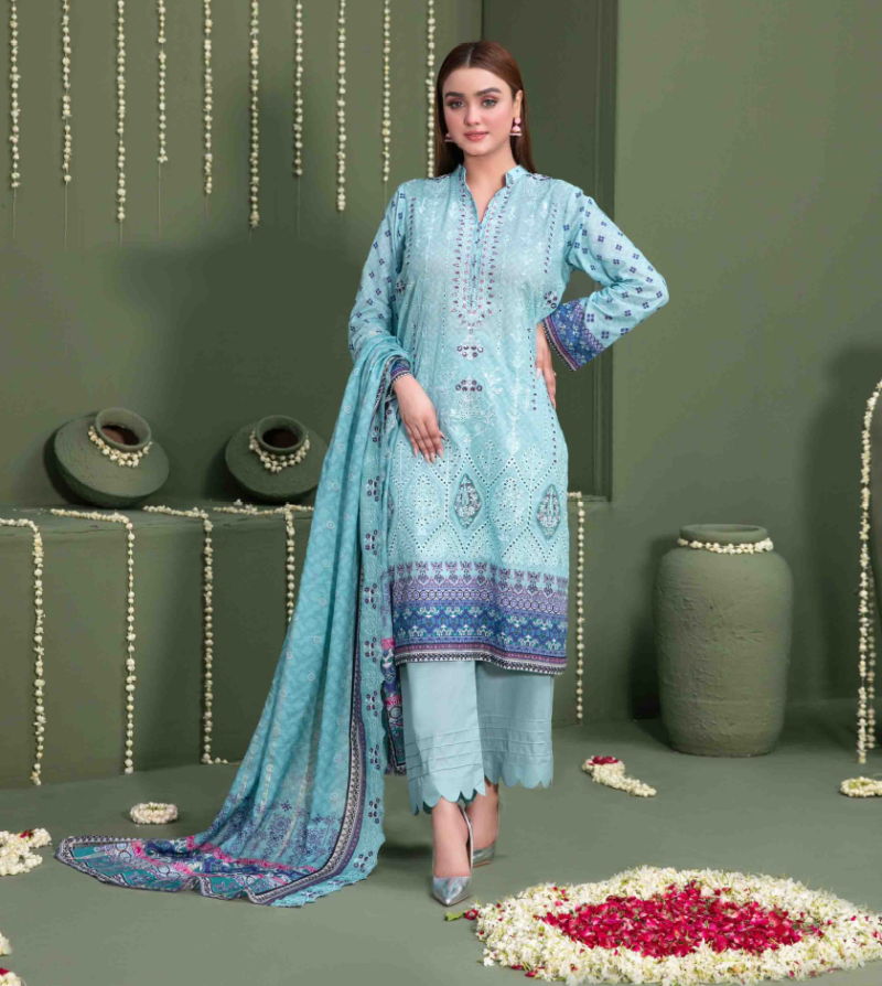 3 Pcs Lawn Suit ZB-USTWS-184